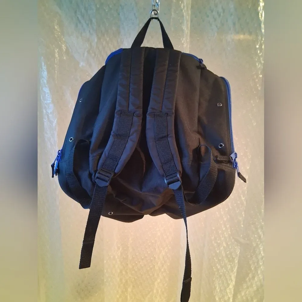 Transpack Ice Skate Blue and Black Graphic Backpack NWOT